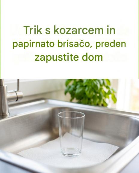 Malo znani trik za miren odhod: kozarec in papirnate brisače v umivalniku