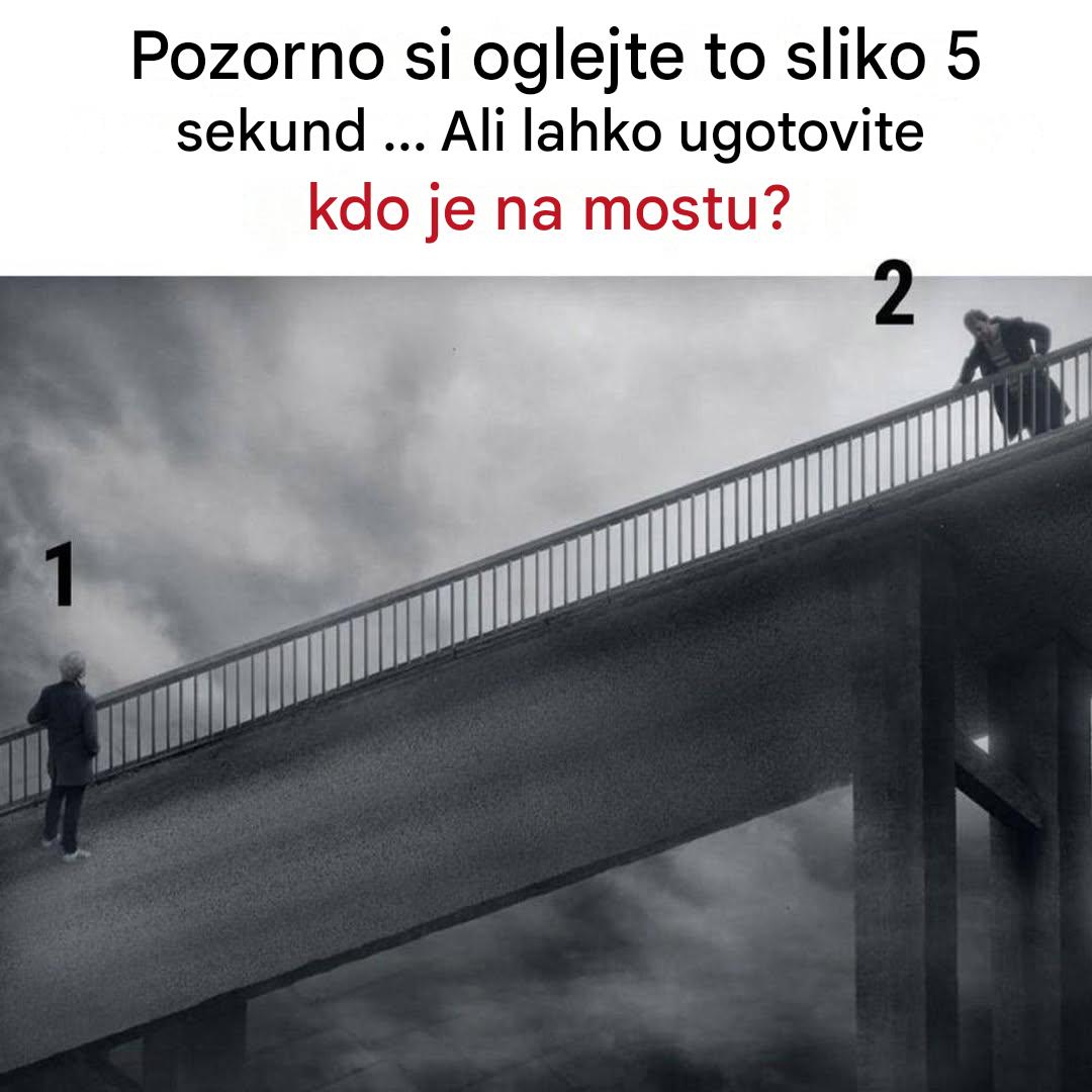 Vizualni izziv: na brvi je dejansko samo en protagonist