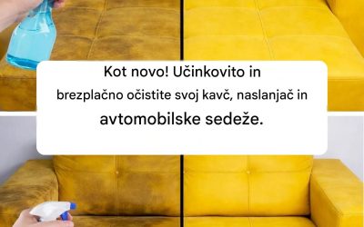 Kot novo! Učinkovito in brezplačno očistite svoj kavč, naslanjač in avtomobilske sedeže.