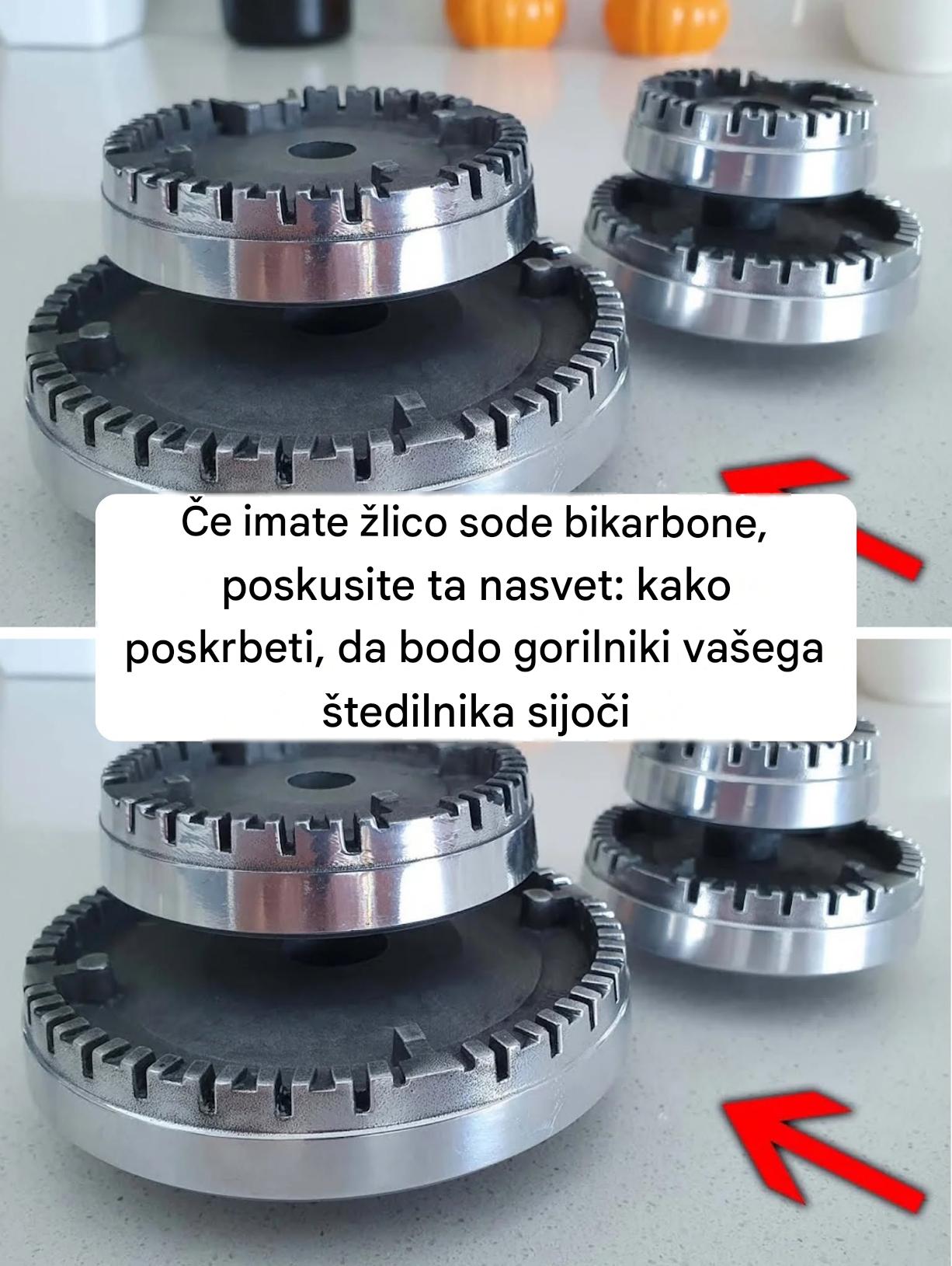 Če imate žlico sode bikarbone, poskusite ta nasvet: kako poskrbeti, da bodo gorilniki vašega štedilnika sijoči